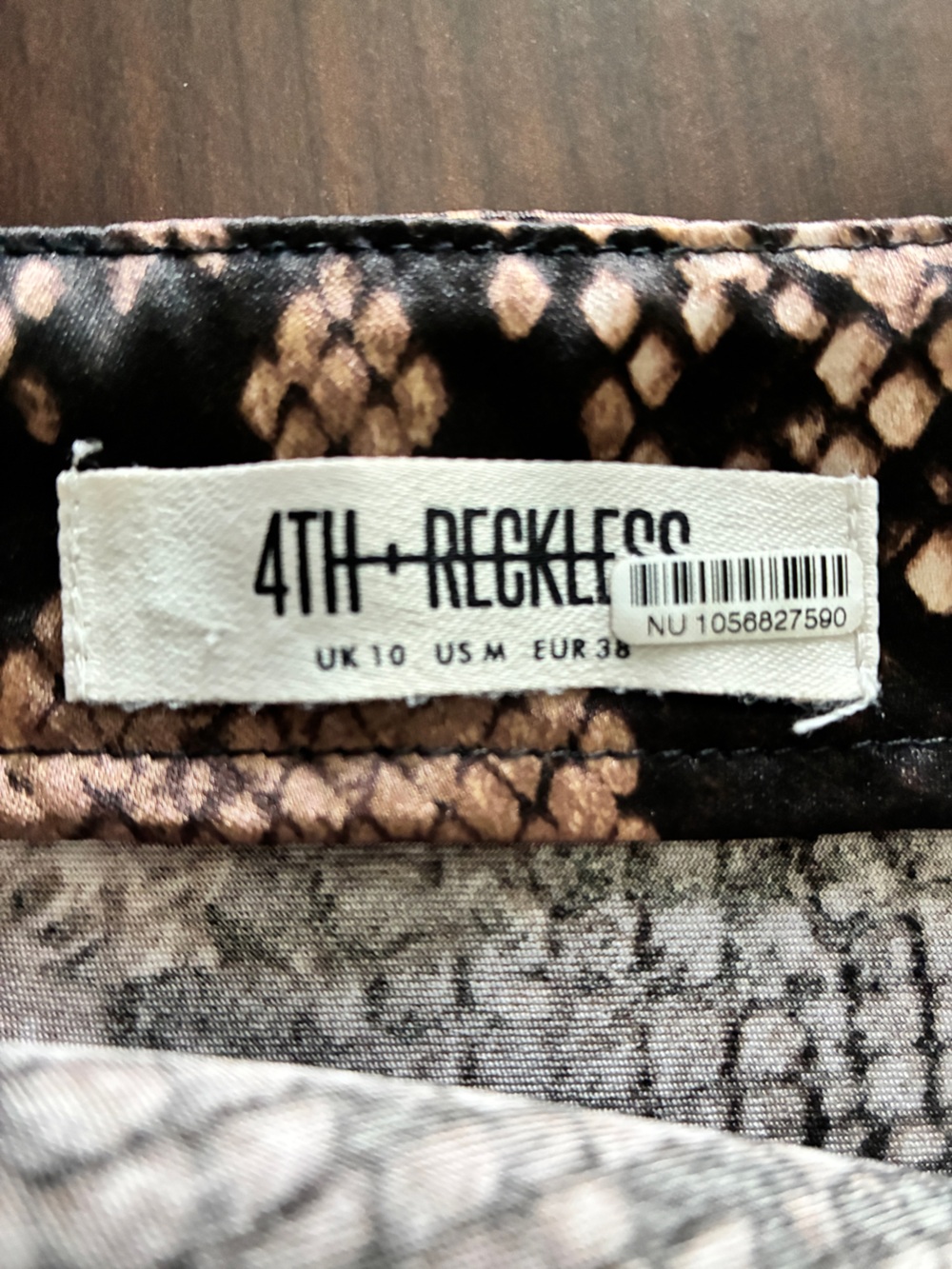 4th + Reckless Novah Snake Print Satin Maxi Skirt Size M - Picture 7 of 8